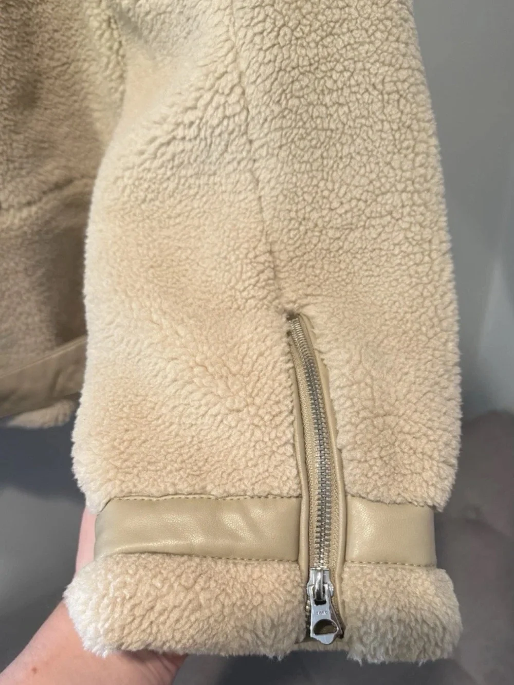 Zara Beige Sherpa Jacket